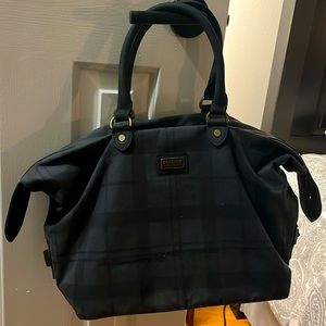 COPY - Barbour waxed tartan purse- large with inner zipper and phone pocket